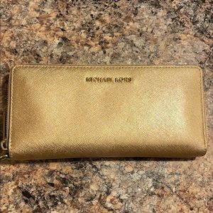 New (Used) Gold Michael Kors Continental Wallet